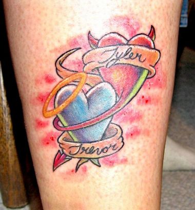 Leg Heart Tattoo Design